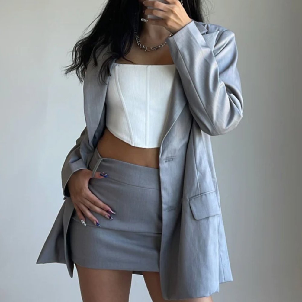 Princess Polly ADAM MINI SKIRT GREY